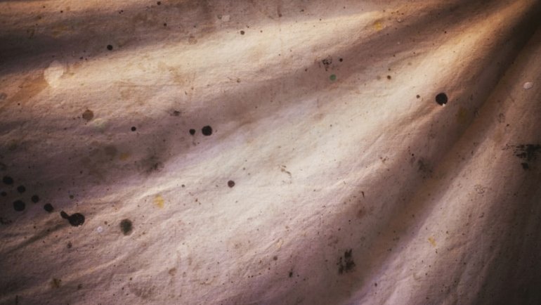 a close up of a sheet of paper with dirt on it