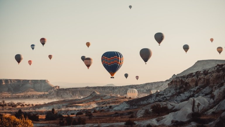 hot air balloons in the sky during daytime