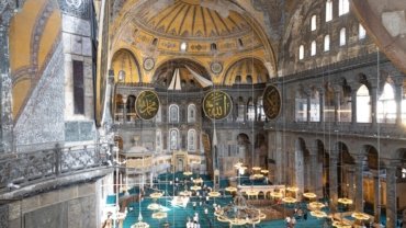 The interior of the hagia sophia is majestic.